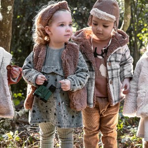 Vestido Combi Terciopelo Estampado Gris - Bean's