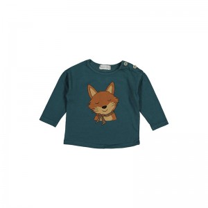Camiseta Dhalia Fox Green - Bean's Camiseta Dhalia Fox Green - Bean's