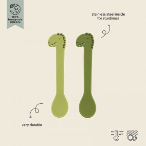 Cuchara De Silicona (Pack De 2) Mr. Dino - Trixie Cuchara De Silicona (Pack De 2) Mr. Dino - Trixie