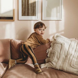 Legging Painted Stripe Mustard - Sproet & Sprout Legging Painted Stripe Mustard - Sproet & Sprout