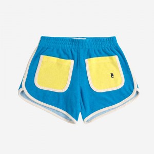 Pantalón Corto De Rizo Azul - Bobo Choses Pantalón Corto De Rizo Azul - Bobo Choses